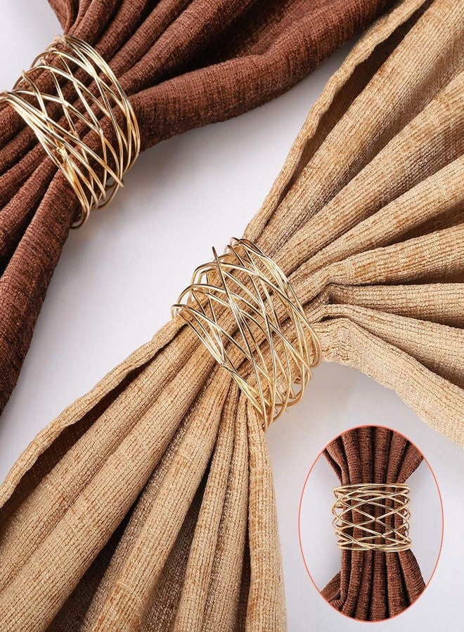 أكمور حلقات مناديل من أكمور، حلقات معدنية ذهبية دائرية للمناديل، مزودة بإبزيمات لتزيين الطاولات، لحفلات الزفاف، والعشاء، والحفلات، طقم من 6 قطع - Image 5